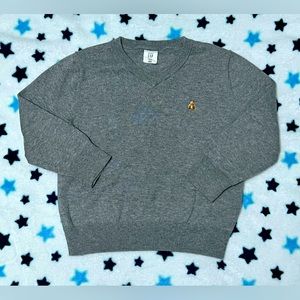 Baby Gap Boy Toddler V-Neck Gray Sweater. Size 2T
